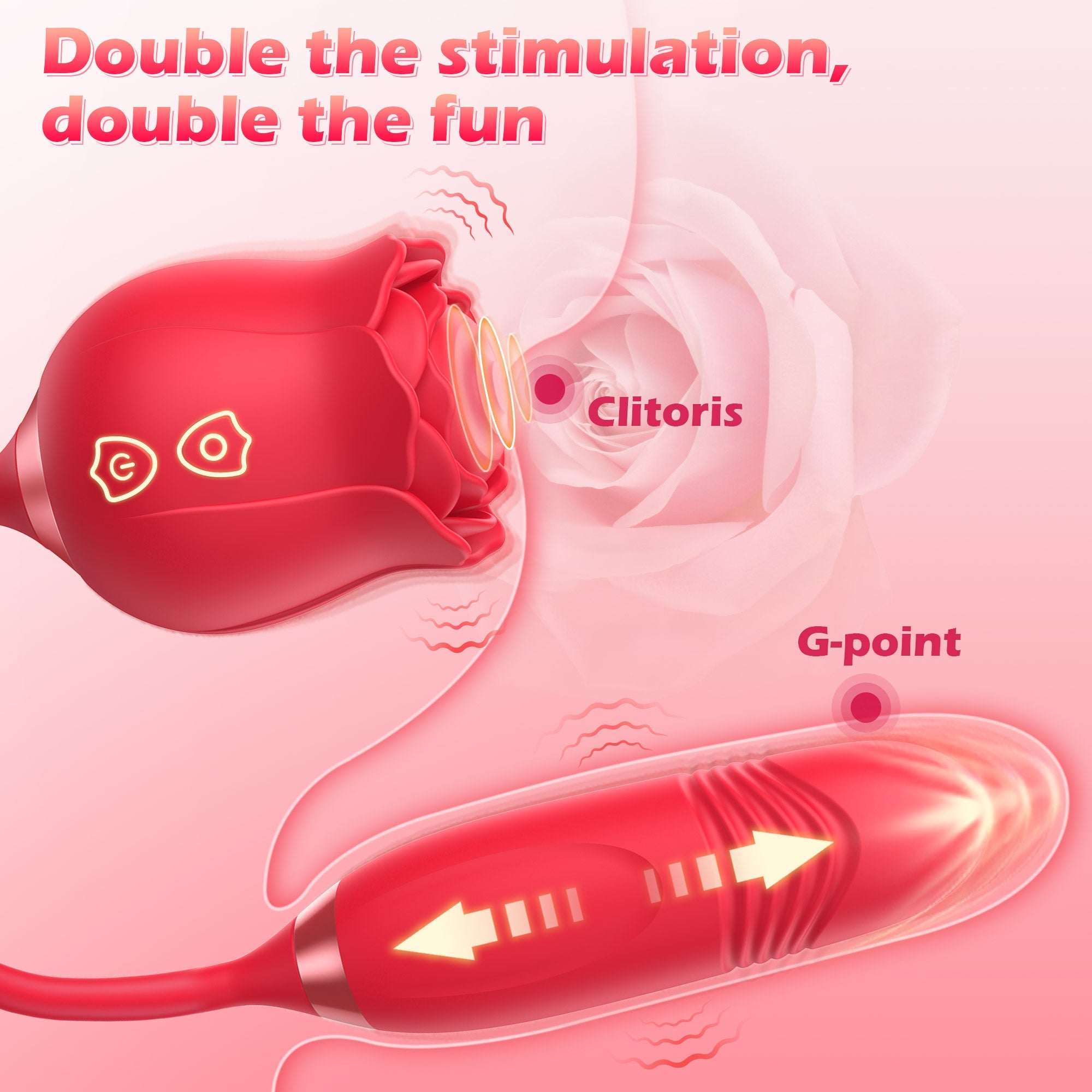 Rosstötande Vibrator - Sugande & Vibrerande